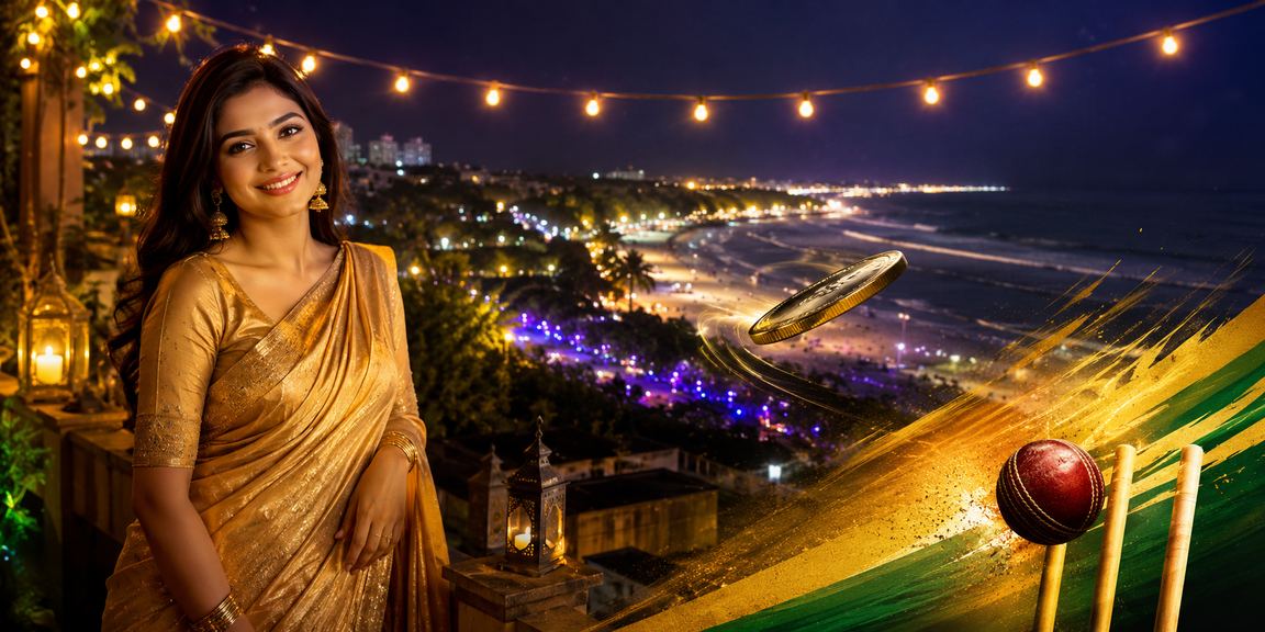 A saree-clad woman in Cox's Bazar placing toss predictions and High Roller bets on her mobile