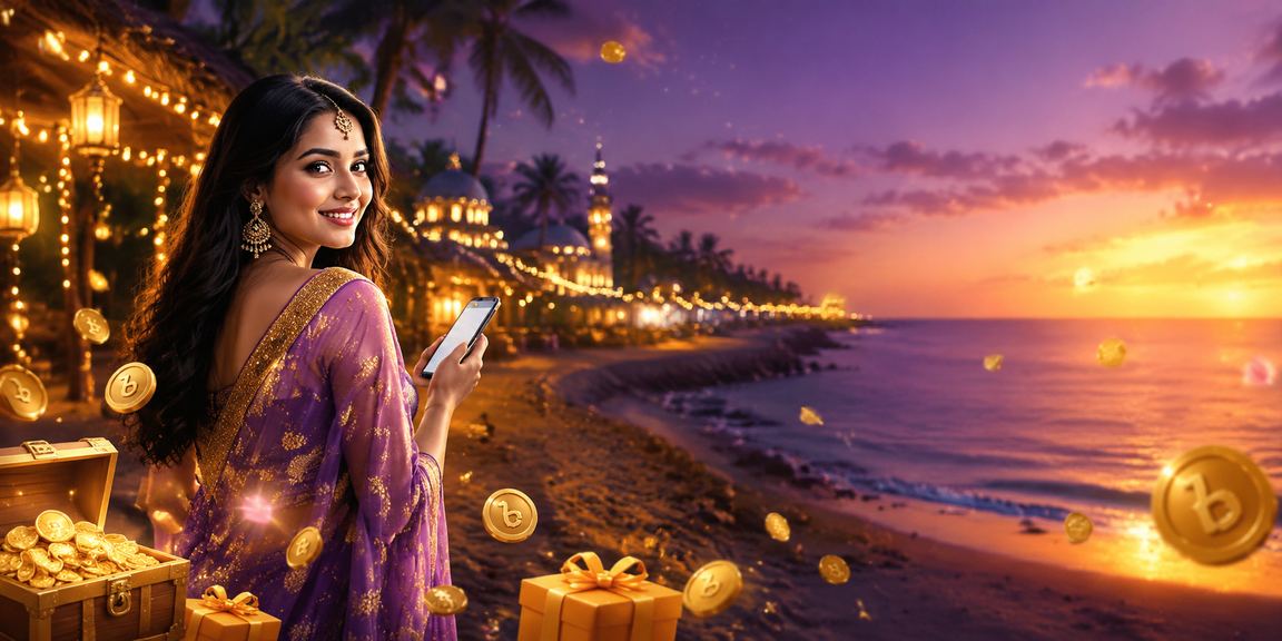 A woman in a saree in Comilla enjoying mobile betting